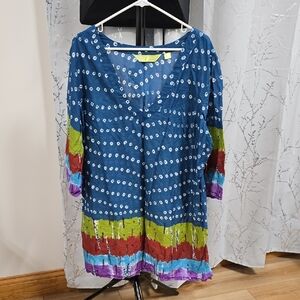 Avenue Blue Multicolor Swim Coverup